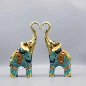 Good Luck Elephant Decor for Home, Large Gold Elephant Statue for Home Decor,... - Picture 1 of 7