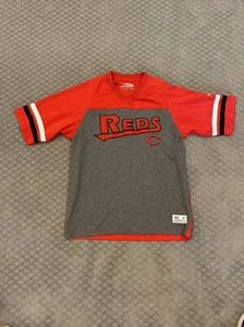 True Fan Cincinnati Reds Shirt Mens Size Medium Athletic Fit Official MLB EUC - Picture 1 of 13