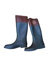 Tory Burch Knee High Rubber Waterproof Rain Boots Leather Top Size 7B