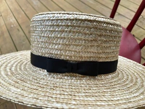 BRAND NEW GENUINE PA. AMISH MADE STRAW HAT MEN'S SIZE 21" inside measurement - Picture 1 of 8