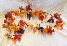 Maple Leaf Garland Fall Vine Mantle Table Runner Silk Autumn Leaves Artificial