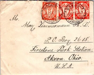 GERMANY 1929 DANZIG POSTAL HISTORY COVER MULT FRANKING ADDR USA CANC DANZIG - Picture 1 of 2