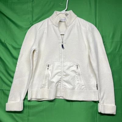 Liz Claiborne Suéter Chaqueta Mujer Medio Tejido Cremallera Completa Bolsillos Cárdigan Foto 1 de 4