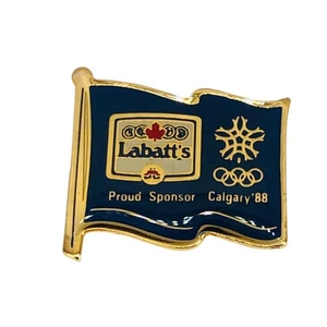 Vintage Labatt's Olympic Sponsor 1988 Calgary Anstecknadel kanadisches Bier Sportbar - Bild 1 von 4