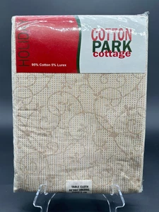 Cotton Park Cottage Vacaciones Cuadros 95% Algodón 5% Lurex 60"x84" Oro Lurex Jacqua - Imagen 1 de 4