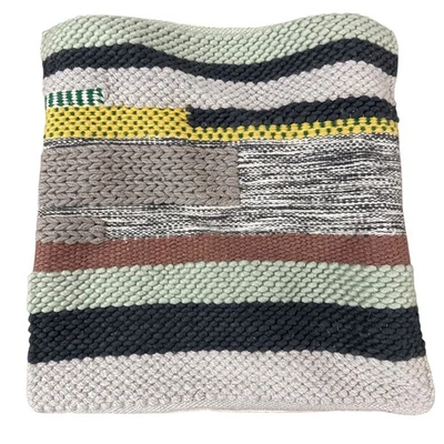 Ikea Woven Mixed Media Accent Throw Pillow Cover Case Tweed Wool 18" Square - Image 1 of 4