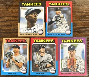 2024 Topps Heritage High Number New York Yankees Base Team Set 5 Cards No SPs - Bild 1 von 6