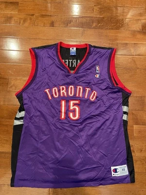 Camiseta vintage Champion Vince Carter XL 48 para hombre Toronto Raptors #15 púrpura NBA Foto 1 de 4
