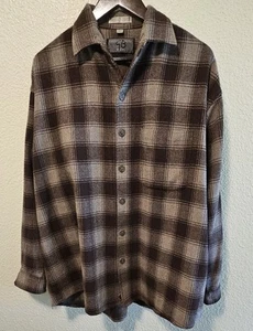 Men’s Geoffrey Beene Plaid Flannel Jacket Size Large - Picture 1 of 4