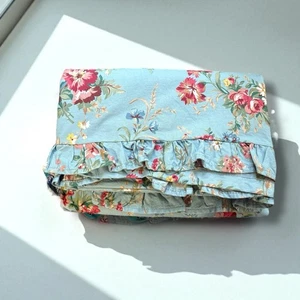 RARE! Ralph Lauren Yvette Floral Blue Twin Flat Sheet French Country Retired - Picture 1 of 6
