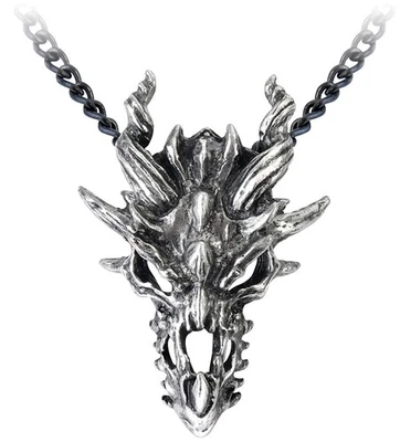 Alchemy Gothic Halskette Unisex Dragon Skull silberfarben Standard - Bild 1 von 2