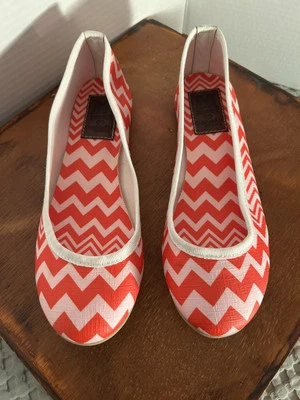 Pisos de ballet de día de cuero hechos en Italia MISSONI talla 36 (6) rojo/rosa blanco Chevron Foto 1 de 4