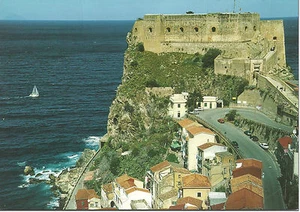 CARTOLINA SICILIA SICILY POSTCARD MESSINA SCILLA CASE E CASTELLO - Picture 1 of 1