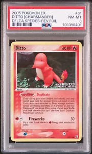 PSA 8 NM/MT - Ditto Charmander 61/113 Stamped EX Delta Species Pokemon TCG 2005 - Picture 1 of 5