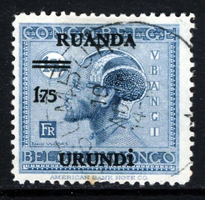 RUANDA-URUNDI 1927 Surcharged 1.75 on 1Fr.50 Wide-Spaced Overprint SG 72 VFU - Picture 1 of 2