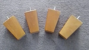 Solid Hard Wood Couch Sofa Feet Set Of 4 Legs 140mm High Furniture Screw In - Picture 1 of 3