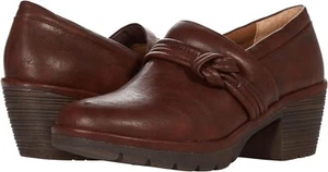 Womens Sofft Eurosoft Tarra Slip On Redwood Brown Clogs Shoes Chunky Heel 9.5 - Picture 1 of 5