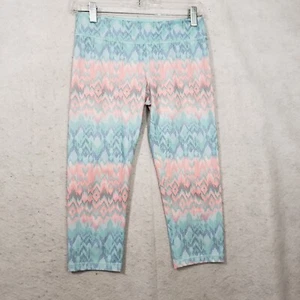 Ivivva by Lululemon Ikat Printed Crop Leggings Girls Size 14 Multicolor Zigzag - Picture 1 of 9