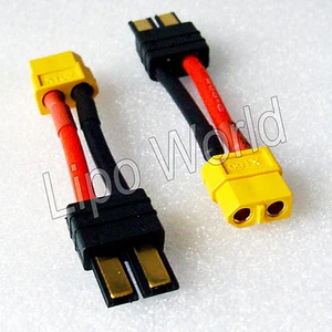 komp. für Traxxas Stecker auf XT60 Buchse 12AWG !!! Adapter Lade Kabel LiPo Akku - Picture 1 of 1