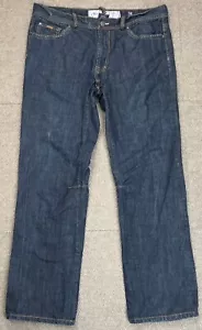 Akoo Men's Embroidered Wide Leg 5 Pocket Denim Jeans Size 38 (Actual 38x32) - Picture 1 of 12