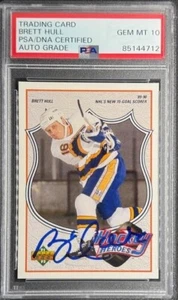 Brett Hull 1991 Upper Deck Hockey Heroes Autograph (Blue) Card #7 - PSA Auto 10 - Picture 1 of 2
