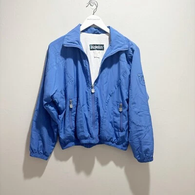 Vintage KAELIN Women’s Blue Lined Ski Jacket Logo Zip Pockets 1980s Size Small - Image 1 of 4
