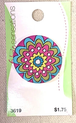 3 FABRIC COVERED MOD BUTTONS SENSATIONS BY BLUMENTHAL VTG 60'S RETRO LOOK 1 3/8" - Image 1 of 4