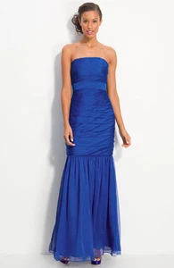 ML Monique Lhuillier Bridesmaids Pleated Strapless Chiffon Gown (Size 4) - Picture 1 of 1