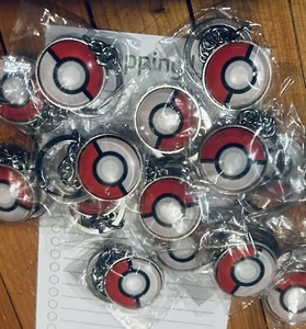 Pokemon Poke Ball Metal Key Chain Ring X 12. Set Of 12 Party Favors - Picture 1 of 2