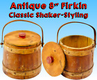 25% PRICE DROP: One Antique Firkin, 8" With Lid, Shaker Style Primitive Bucket
