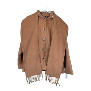 Aqua Bufanda Cuello Abrigo Chaqueta Bufanda Mujer Camel Nuevo con Etiquetas Talla Mediana Mezcla Lana - Imagen 1 de 13