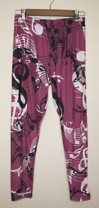 Lily by Firmiana Women's Music Note Leggings Musician Singer Bottoms Purple S/M - Picture 1 of 9