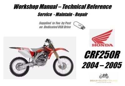 Honda CRF250R CRF250 R CRF 250 R Service Repair Workshop Manual USB 2004 - 2005 - Image 1 of 4