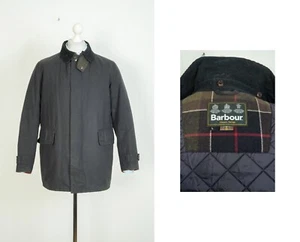 -Mens Barbour Arding Tartan Wax Cotton Blue Navy Jacket Coat Size L - Picture 1 of 14