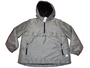 NWT GAP KIDS Boys Girls Size Large 10 Hooded 1/4 Zip Pullover Silver Jacket Coat - Picture 1 of 8