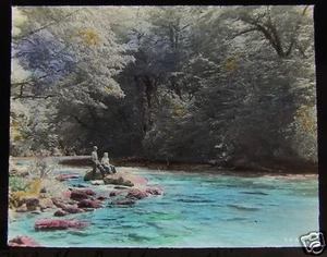 Glass Magic lantern slide RIVER IN NZ C1920 NEW ZEALAND - Picture 1 of 2