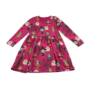 Nutmeg dress 5-6 years bright pink Bluey Halloween pattern cotton - Picture 1 of 9