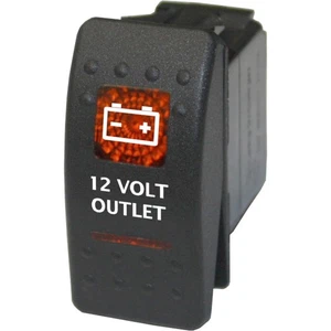 12 VOLT OUTLET 570O Rocker Switch 12V LED amber universal marine offroad ATV UTV - Bild 1 von 1