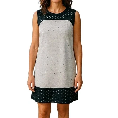 Ann Taylor Shift платье размер 14 белый бежевый черный без рукавов отверстие лиф кромки - Изображение 1 из 4