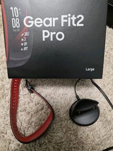 Samsung Gear Fit2 Pro R365 Fitness Smartwatch large - Black & Red *Open Box* - Picture 1 of 1
