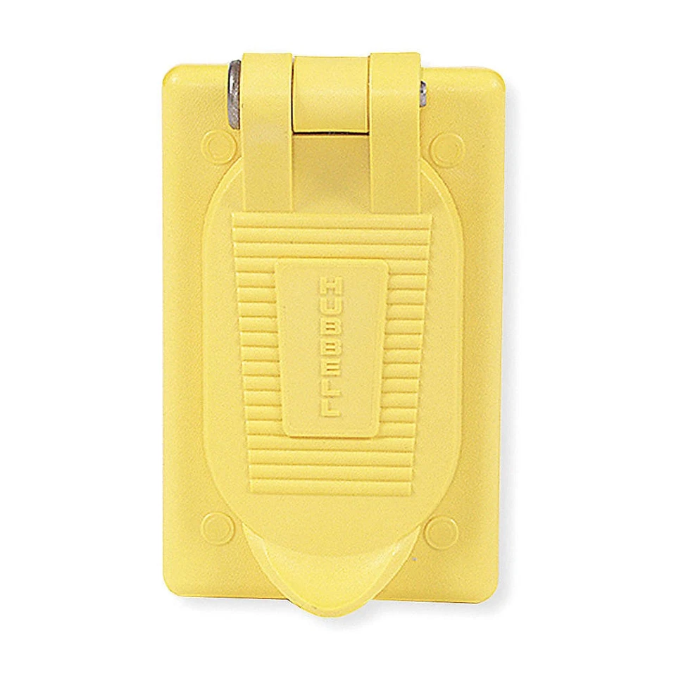 DISPOSITIVO DE CABLEADO HUBBELL-KELLEMS HBL52CM22 Cubierta resistente a la intemperie, vertical, amarillo 3D195 Foto 1 de 1