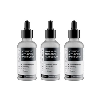 BARE ANATOMY Advanced Anti-Grey Serum | Reduces Hair Greying | Silverfree Peptide+Biotin 50ML