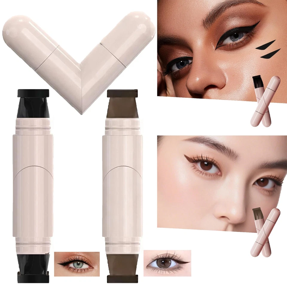 Foldable Eyeliner Stamp, Dual Left Right Eye Desig Pen, SmudgeProof & Waterpoof - Image 1 of 4