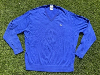 Pullover ligero azul cachemir algodón Lacoste para hombre cuello en V EUR 7 2XL Foto 1 de 4