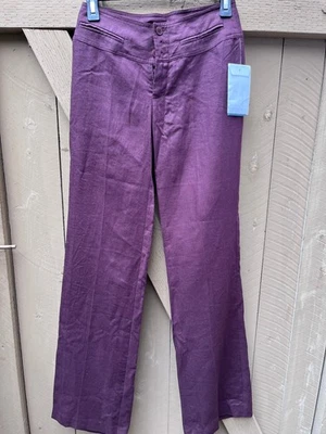 Pantalones MEXX Borgoña 100% Lino - Para Mujer Talla 0 - NUEVO Foto 1 de 4