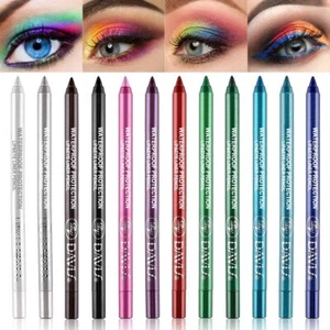 12Pcs Green Blue Brown White Colored Gel Glitter Eyeliner Pencils Pen Set Mul... - Picture 1 of 7