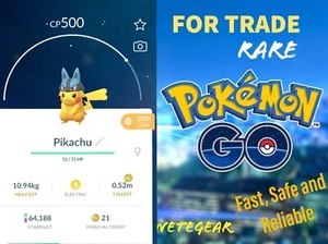 🔥 Pokémon Go LUCARIO HAT PIKACHU✔️ Trade ✔️Non Shiny 🔥 - Picture 1 of 2