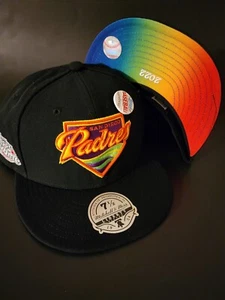 Mitchell Ness X Topps San Diego Padres Chrome Size 7 1/2 MLB Fitted Hat - Picture 1 of 6