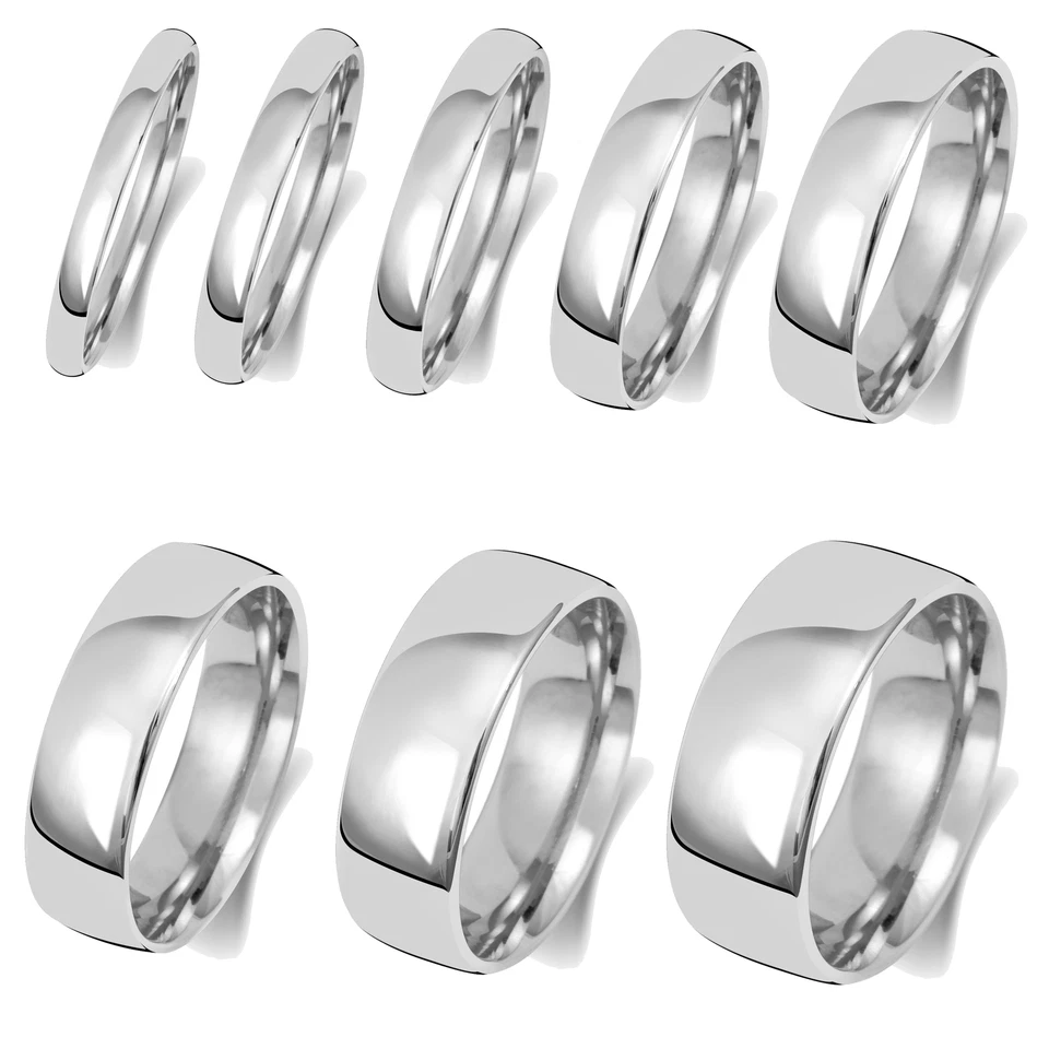 Bague de Mariage/Alliance Homme/Femme Demi Confort Or Blanc 9 k/carat - Photo 1/1