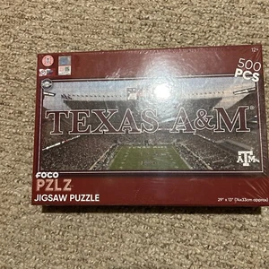Foco 500 Piece Panoramic Puzzle TEXAS A&M UNIVERSITY KYLE FIELD ATM New Sealed - Picture 1 of 1